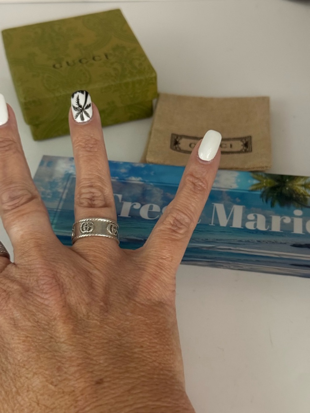 Gucci Braided-Edge Sterling Ring - Silver